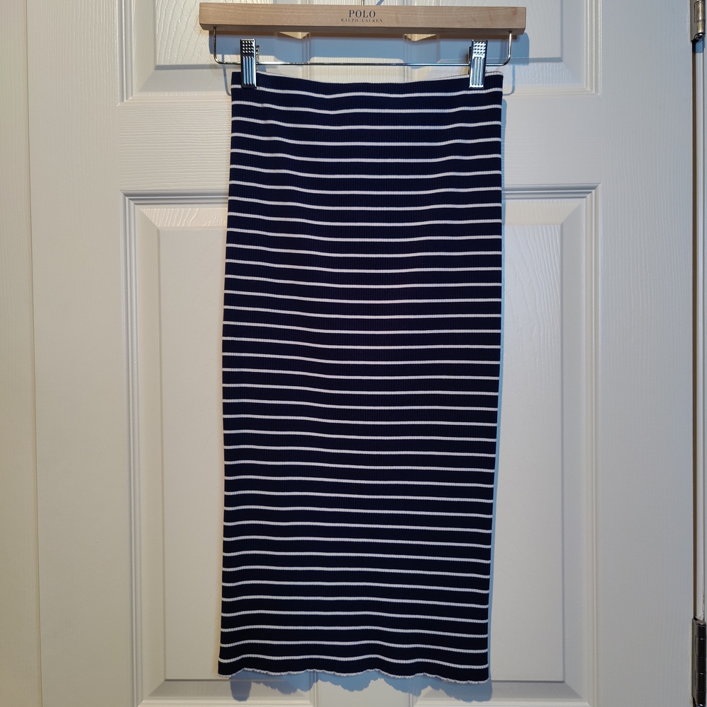 Polo by Ralph Lauren Navy and White Striped Skirt
